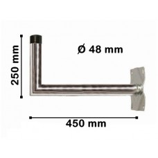 Stahl Wandhalter 45 cm 48mm Durchmesser